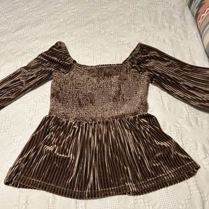 Velvet peplum top